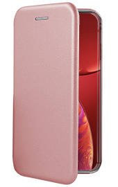 Луксозен кожен калъф тефтер ултра тънък Wallet FLEXI и стойка за Apple iPhone 13 Mini златисто розов